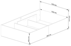 Posteľ CLP 120x200 cm dvojlôžko s roštom dub sonoma