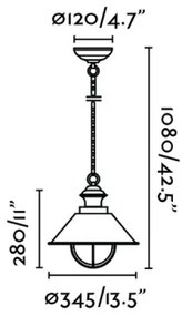 FARO 71139 - Vonkajšie závesné svietidlo NAUTICA 1xE27/11W/230V