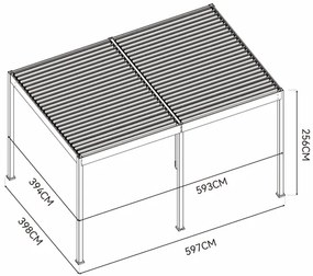 Bioklimatická pergola 6x4 m INTRO DUO Rojaplast