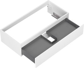 Mexen Rivel, kúpeľňová skrinka 100 cm, 1 zásuvka, drážkovaná, biela matná, 91A20-10023-1-BF01