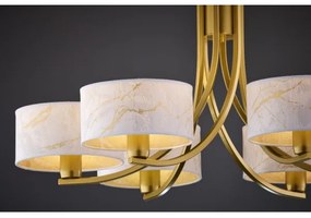 Jupiter 2098 - Luster na reťazi ARTHUR 6xE27/15W/230V biela/zlatá/mramorový dekor
