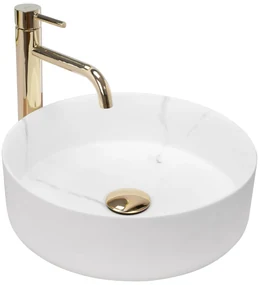 Rea Sami Marble umývadlo, 36 x 36 cm, biela, REA-U8703