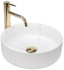 Rea Sami Marble umývadlo, 36 x 36 cm, biela, REA-U8703