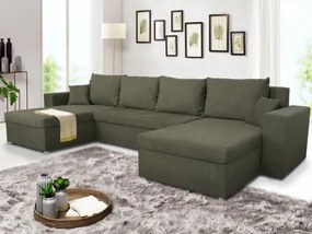 Sedacia súprava Rumba, tvar U, zelená tkanina%