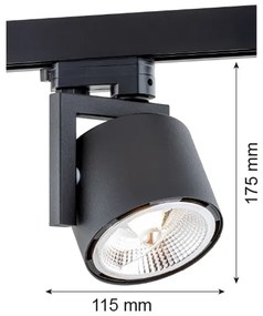 Argon 4751 - LED Bodové svietidlo do lištového systému ALTO 1xGU10/12W/230V černá