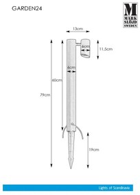 Markslöjd 108485 - LED Vonkajšia lampa GARDEN24 LED/6W/24V 60 cm IP44 čierna