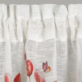 Dekorstudio Kuchynská záclonka STELLA zdobená kvetinovou potlačou a čipkou 150 x 30 cm