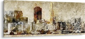 Obraz - Umelecky stvárnené mesto (120x50 cm)