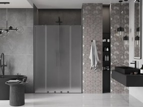 Mexen Velar Duo, posuvné sprchové dvere do otvoru 160 cm, 8mm sklo námraza, brúsený grafit, 871-160-000-32-95