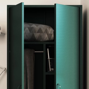 Šatníková skriňa FLAVIO, 800 x 1850 x 450 mm, Modern: fľaškovo zelená farba