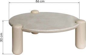 Konferenční stolek Noemi 86 cm světle béžový/mramor