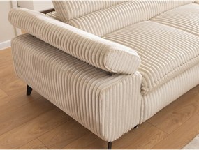 Béžová menčestrová rohová pohovka (pravý roh/do L) Marbeya – Ropez