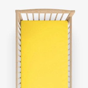 Goldea bavlnená plachta do detské postieľky - žltá 60 x 120 cm