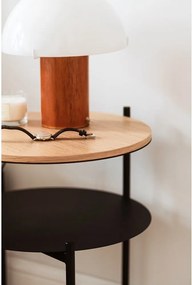 Čierny/v prírodnej farbe nočný stolík s doskou v dubovom dekore Tu – noo.ma