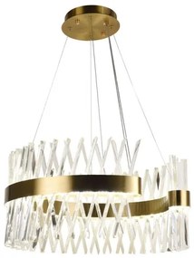 LED Stmievateľný luster na lanku LED/130W/230V 3000-6500K zlatá + diaľkové ovládanie