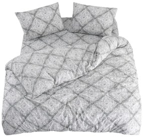 Sivé obliečky na jednolôžko/predĺžené s plachtou/3-dielne 160x220 cm Geometric – Mila Home