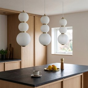 Toolight Toolight, LED závesné svietidlo, 15cm, 14W, 3000K, 2000lm, LHJ113-3CP, zlatá matná/biela, OSW-03252