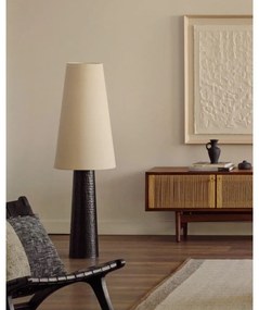 Čierno-krémová stojacia lampa s textilným tienidlom (výška 129 cm) Senni – Kave Home