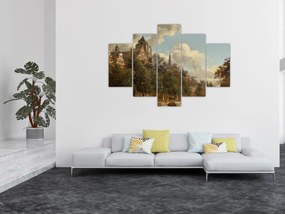 Obraz - Jan van der Heyden, View Down a Dutch Canal, reprodukcia (150x105 cm)