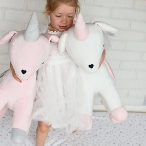 Maxi plyšový jednorožec biela