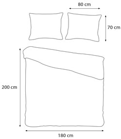 SATÉNOVÉ OBLIEČKY SATINLOVE EXCLUSIVE CIZGILI 180X200 CM, 2KS 70X80 CM BIELE