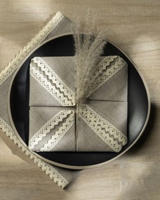 Čipkovaný obrúsok 1 ks. 48x48 cm farba produktu béžová látka polopriehľadný, zapletaná