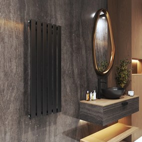 Gamma Vertical, vykurovacie teleso 450x1100 mm, 553 W, čierna matná, GMA-VERT-11045-BK