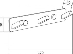 Mexen príslušenstvo, Vešiak na uteráky 3-háčiky, čierna, 709173-70