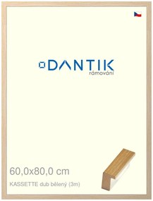 DANTIK rám na obraz 60x80 | KASSETTE dub bělený (Plexi Čiré)