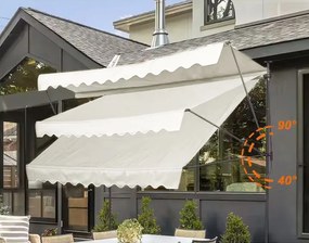 MultiGarden Balkónová slnečná clona 300x120 cm výškovo nastaviteľná, béžová - MultiGarden