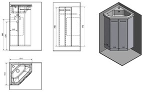 Aqualine Aqualine, ZOJA umývadlová skrinka 39x74x39cm, dub platin, 50344