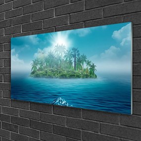 Skleneny obraz Ostrov more príroda 140x70 cm