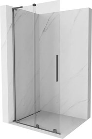 Mexen Velar L, posuvná sprchová zástena Walk-in 110 x 200 cm, 8mm číre sklo, grafitová, 871-110-003-03-95