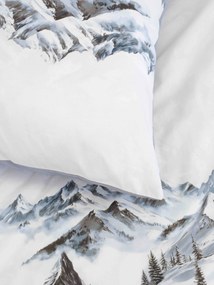 Vianočná bavlnená obliečka na vankúš Renforcé 40 × 60 cm – Hory