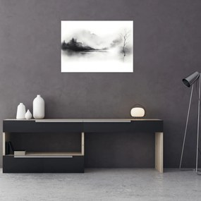 Obraz - Atramentová maľba krajiny (70x50 cm)