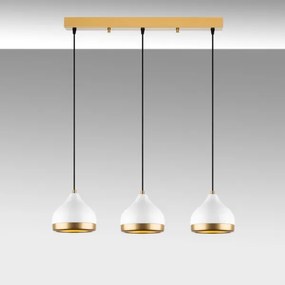 Luster na lanku YILDO 3xE27/40W/230V biely/zlatý