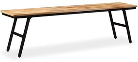 Lavička, recyklované a teakové drevo, oceľ, 160x35x45 cm