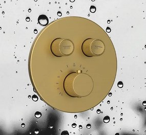 Sapho Sapho, SMART SELECT podomietková termostatická sprchová súprava, 2 výstupy, vystúpenie, čierna mat, RP042B-01