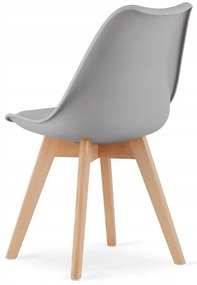 Jedálenská zostava TODI 80cm okrúhly stolový set biely+ 4 stoličky MARK sivé