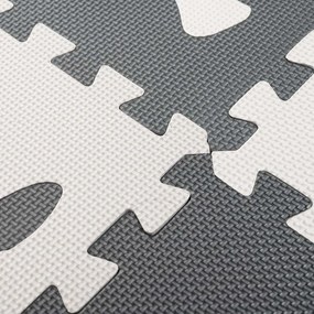 KIK Penová podložka puzzle pre deti EVA 9 dielov, čierno-sivá, 85 x 85 cm