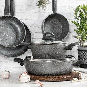 Florina Kamenná panvica Lava Stone MG, 26 cm, sivá, pr. 26 cm