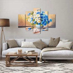Maľovaný obraz vázy kvetín (150x105 cm)
