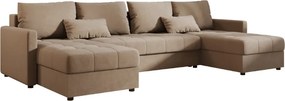AKCIE Rozkladacia sedacia súprava do U VENORIA 285x146 cm, béžová + 2 vankúšiky ZDARMA II. akosť