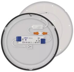 LED Stropné svietidlo LED/28,5W/230V 3000/3500/4000K pr. 30 cm čierna