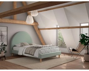 Zelená čalúnená jednolôžková posteľ s roštom 140x200 cm MOON – Vipack