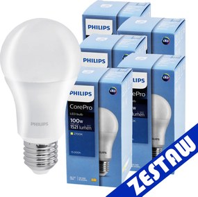SADA 5x Philips LED žiarovka E27 13W 1521lm 2700K EyeComfort CorePro