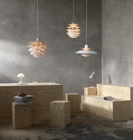 Louis Poulsen Závesná lampa PH 5 White/Pale rose – výročná edícia