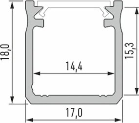 Led-Labs LED profil LUMINES typ Y čierny elox 1m