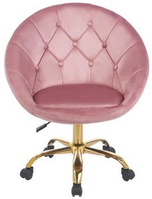 Zamatové kancelárske kreslo RUNDO ružová