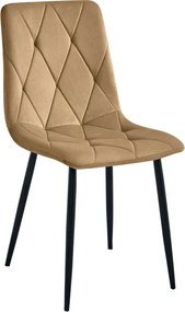 Set jedálenských stoličiek LIBRA zamatové hnedé / čierne nohy (2 ks)